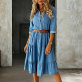 Barbara - Rentoa Elegantti Denim-mekko