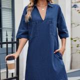 Jade - Rentoa Denim-mekko
