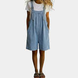 Lillian - Lyhyt Denim-haalarimekko pehmeällä puuvillatuntumalla