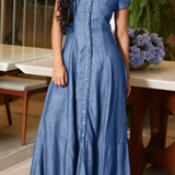 Eliza - Pitkä Denim-Mekko