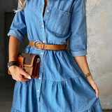 Barbara - Rentoa Elegantti Denim-mekko