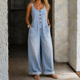 Sadie - Vintage Pestyt Puuvilladenim Overallit