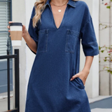 Jade - Rentoa Denim-mekko