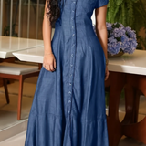 Eliza - Pitkä Denim-Mekko