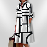 Helena - Geometrinen Midi-mekko
