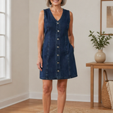 Lila - Rentoa Denim Yhteensopivaa Mekkoa
