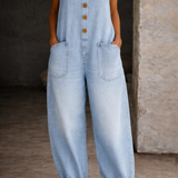 Sadie - Vintage Pestyt Puuvilladenim Overallit
