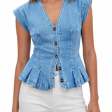 Viera - V-kaula-aukko Denim-paita