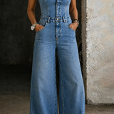 Linda - Olkaimeton Denim-haalaripuku