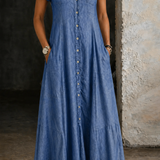 Eliza - Pitkä Denim-Mekko