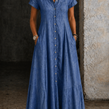 Eliza - Pitkä Denim-Mekko
