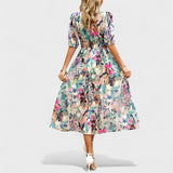 Clara - Elegantti Midi Kukallinen Mekko