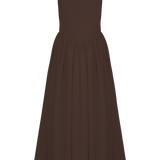 Sara - Ruskea midi-neulemekko