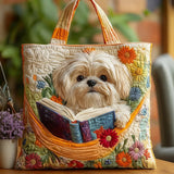 Käsintehty Laukku "Shih Tzu Kirjan ja Kukkien Kanssa"