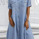 Patricia - Rentoa Denim-tyyliä Midi-mekko