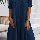 Patricia - Rentoa Denim-tyyliä Midi-mekko